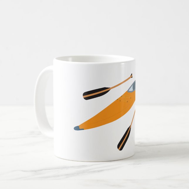 Orange Kayak med Oars Kaffemugg (Framsida vänster)