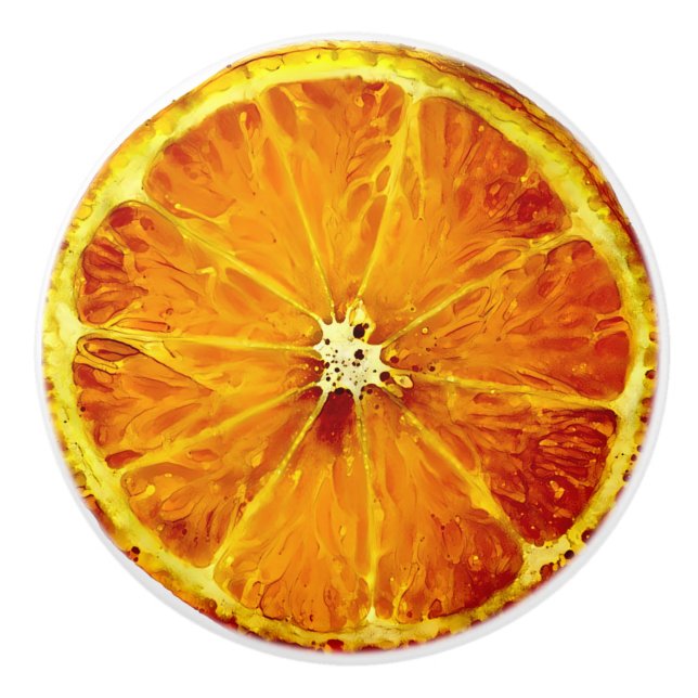 Orange keramiskt knop knopp (Framsidan)