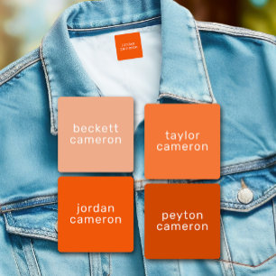 Orange Kids Namn Järn om kläder Klistermärke