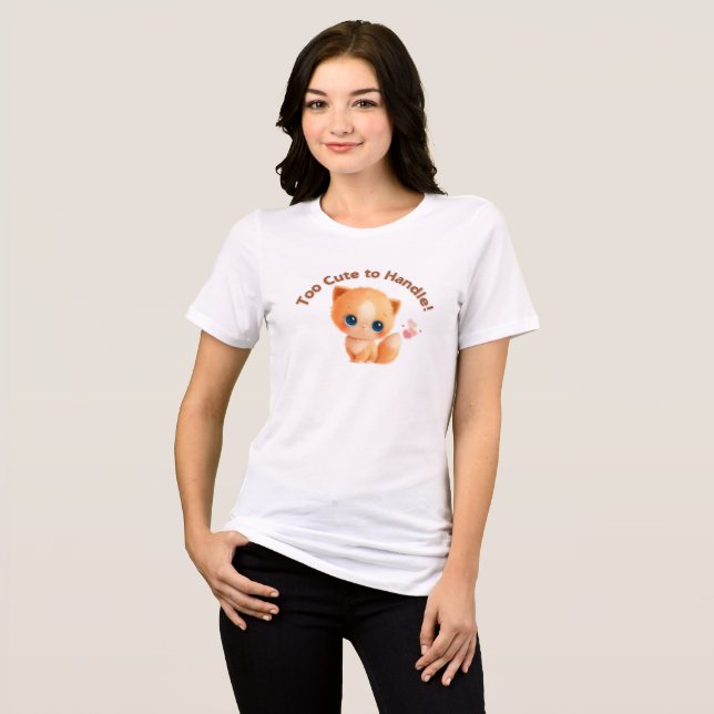 Orange Kitten Design T Shirt (Framsida Full)