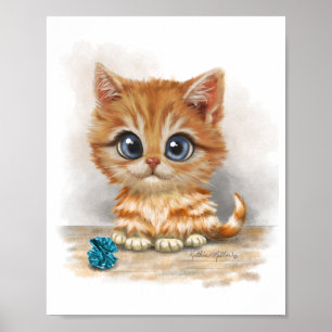 Orange Kittens Tecknad Film Poster