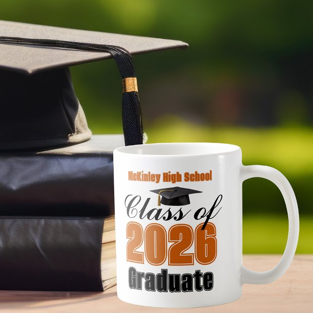 Orange Klass 2026 Examen Souvenir Kaffemugg (Skapare uppladdad)
