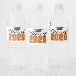Orange Klass 2026 Examenfest Vattenflaskor Etikett