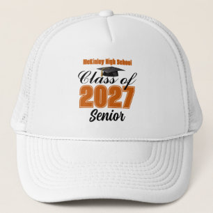 Orange Klass 2027 Senior Anpassad Högstadieskola Keps