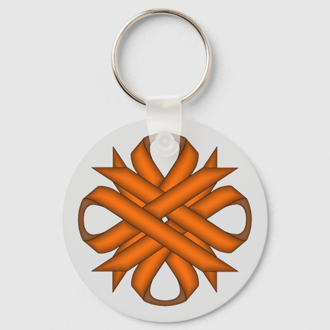 Orange Klöver Ribbon av Kenneth Yoncich Nyckelring (Framsida)