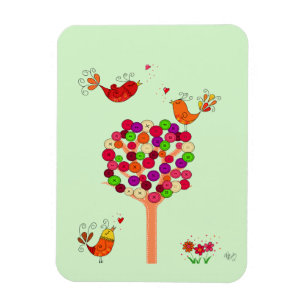 Orange, knapp Träd Magnet