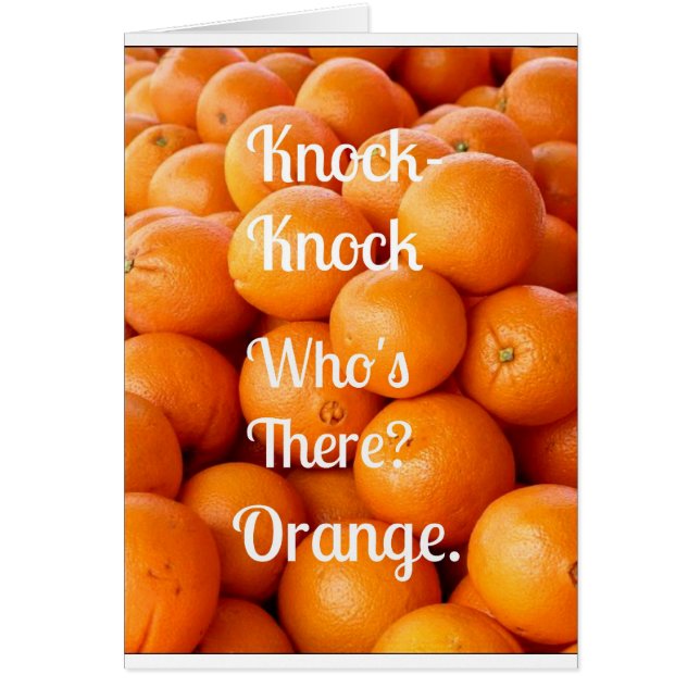 Orange Knock-Knock Joke känns bättre? Hälsningskort (Framsidan)