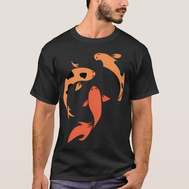 Orange Koi-fisk T Shirt (Framsida)
