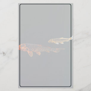 Orange Koi och Guld Koi Brevpapper