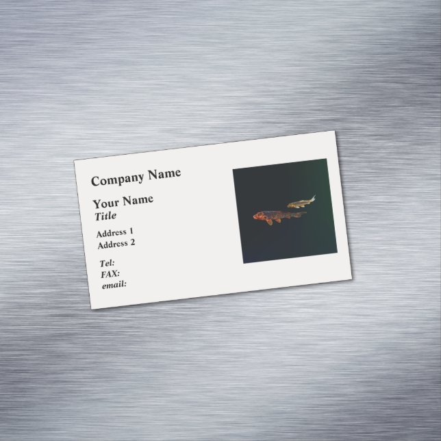 Orange Koi och Guld Koi Magnetiska Visitkort (In Situ)