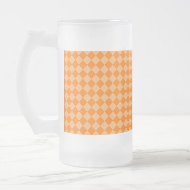 Orange Kombination Diamond Mönster av STaylor Frostat Ölglas (Vänster)