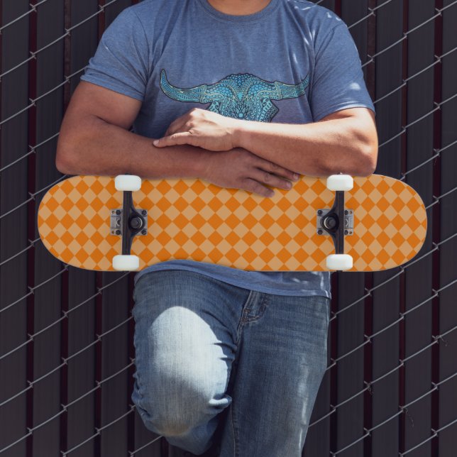 Orange Kombination Diamond Mönster av STaylor Old School Skateboard Bräda 18 Cm (Utomhus 3)