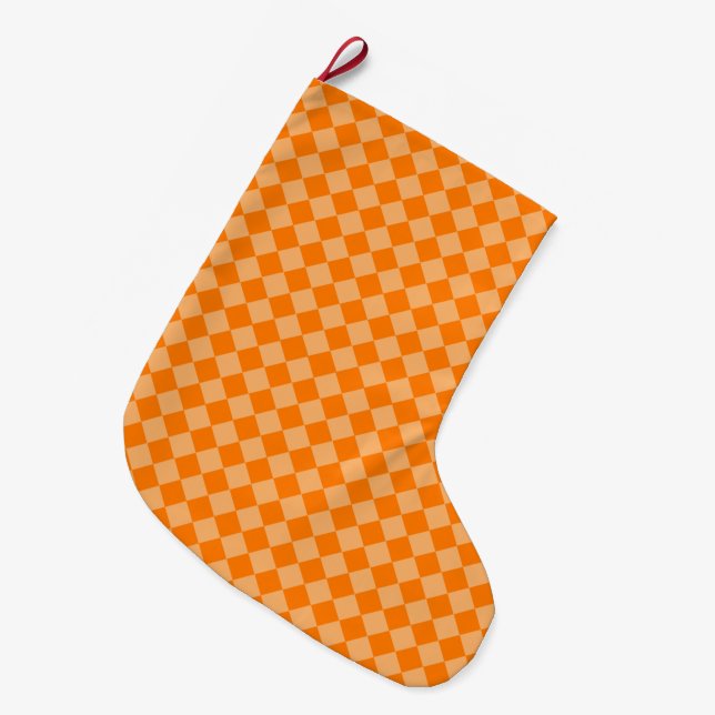 Orange Kombination Diamond Mönster av STaylor Stor Julstrumpa (Framsidan (Hängande))