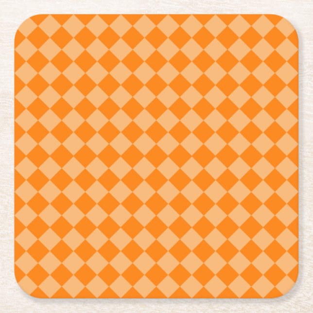 Orange Kombination Diamond Mönster av STaylor Underlägg Papper Kvadrat (Framsidan)