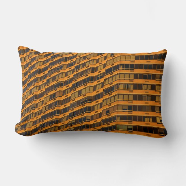 Orange konkret byggnad lumbarkudde (Framsida)
