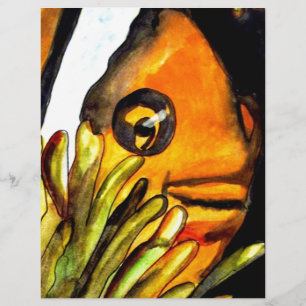 Orange Konsmålning av färgen Clown Fish water orig