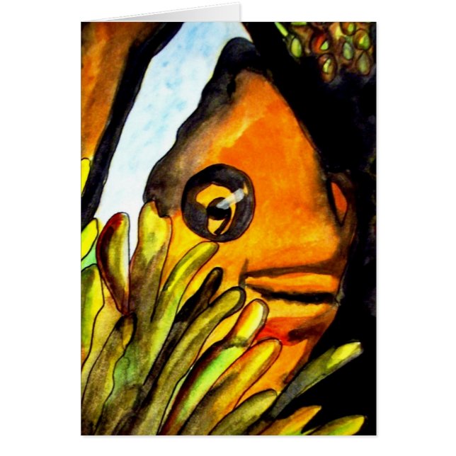 Orange Konsmålning av färgen Clown Fish water orig Hälsningskort (Framsidan)