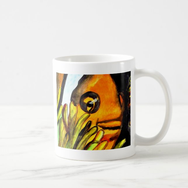 Orange Konsmålning av färgen Clown Fish water orig Kaffemugg (Höger)