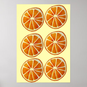 Orange konst för pop för skivamakrofrukt poster
