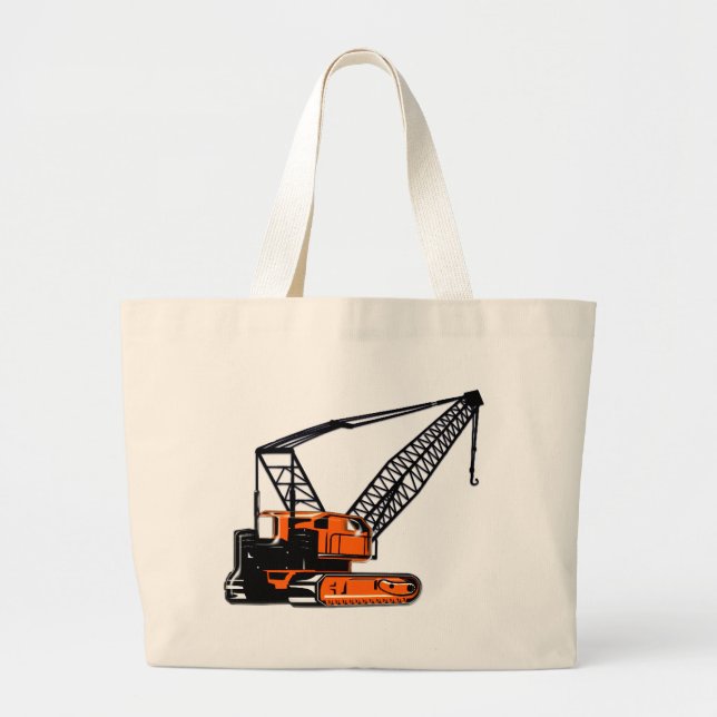 Orange konstruktionskran jumbo tygkasse (Framsidan)