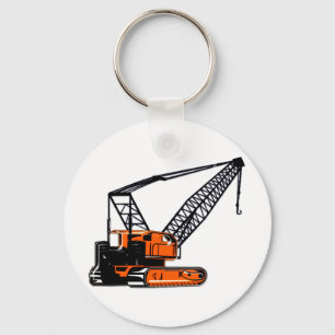 Orange konstruktionskran nyckelring