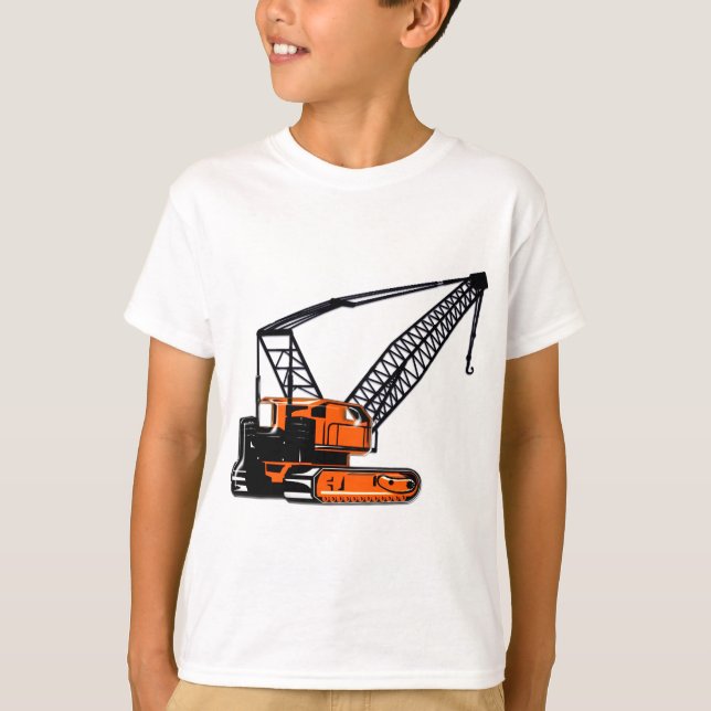 Orange konstruktionskran tee shirt (Framsida)