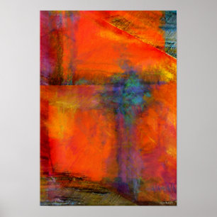 Orange konsttryck poster