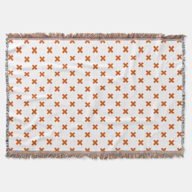 Orange kor sytlar på vitt filt (Framsidan)