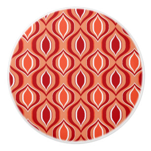 Orange, korall, brun diamantmönster. knopp