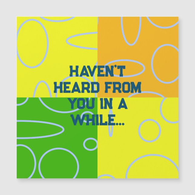 Orange-kort för Gult av Grönt för roligtens Retro- (Framsida)