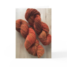 Orange kort för Handdyed garnhälsning