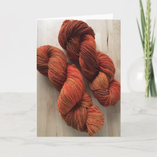 Orange kort för Handdyed garnhälsning