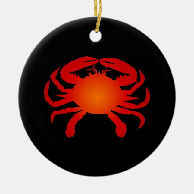 Orange Krabba Julgransprydnad Keramik (Framsidan)
