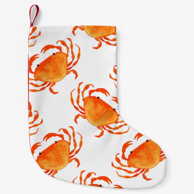 Orange krabbor, sömlösa mönster liten julstrumpa (Framsidan)