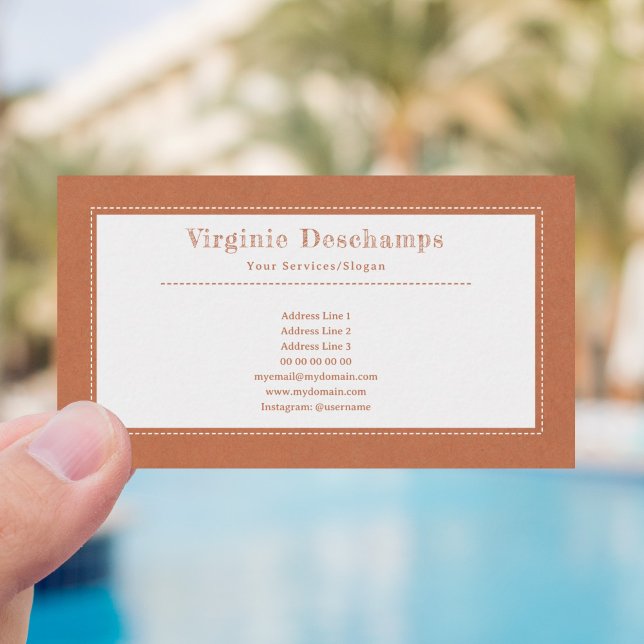 Orange Kraft & Rustic Minimalist-Affärskort Visitkort (Rustic Orange Business Card)