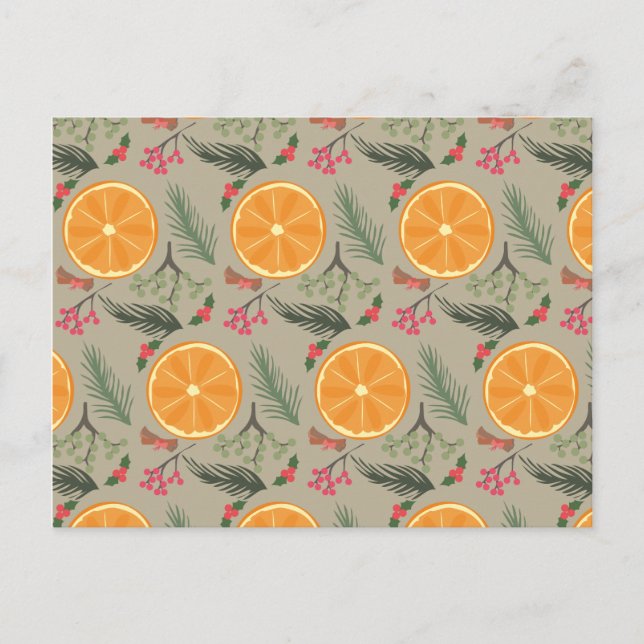 Orange krantryck för jul helg vykort (Framsida)