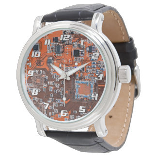 Orange kretskortdesign för IT-proffs Armbandsur