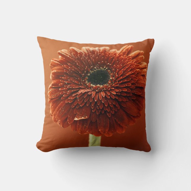 Orange krysantemum kudde (Framsida)