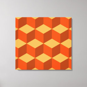 Orange kubes canvastryck