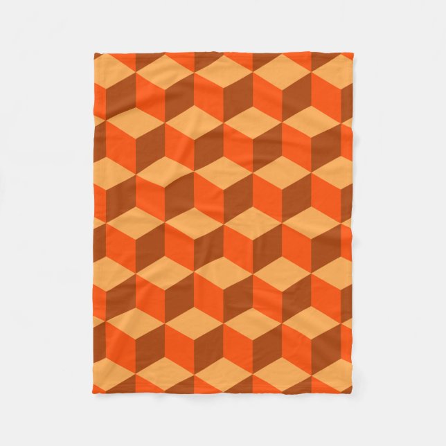 Orange kubes fleecefilt (Framsidan)