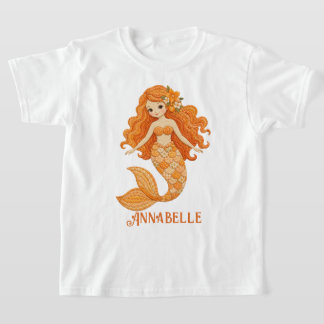 Orange Kudd Mermaid Personalisera T Shirt