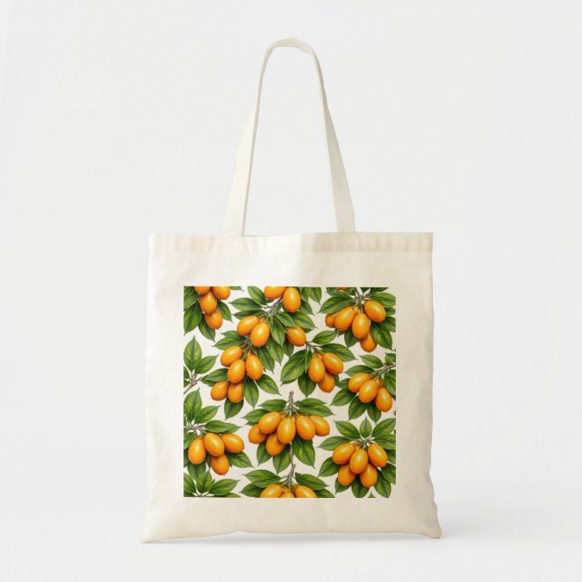 Orange Kumquat Botaniskt Mönster Tygkasse (Framsidan)