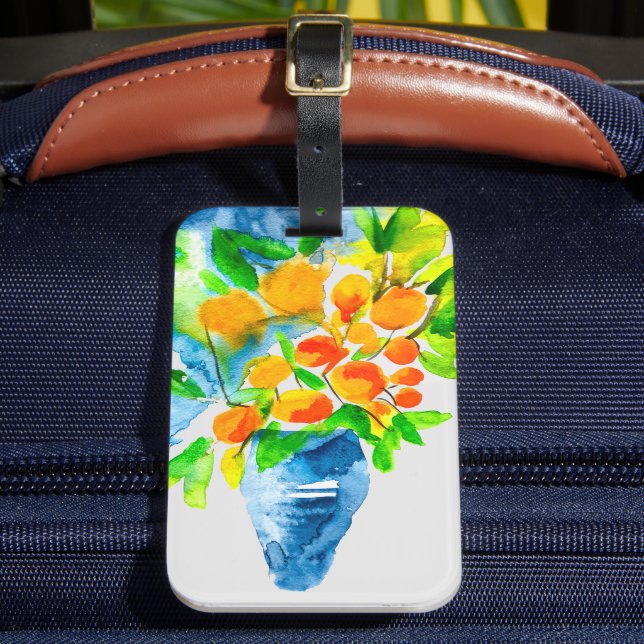 Orange kumquat frukt, konst, vattenfärg bagagebricka (Framsida Insitu 2)