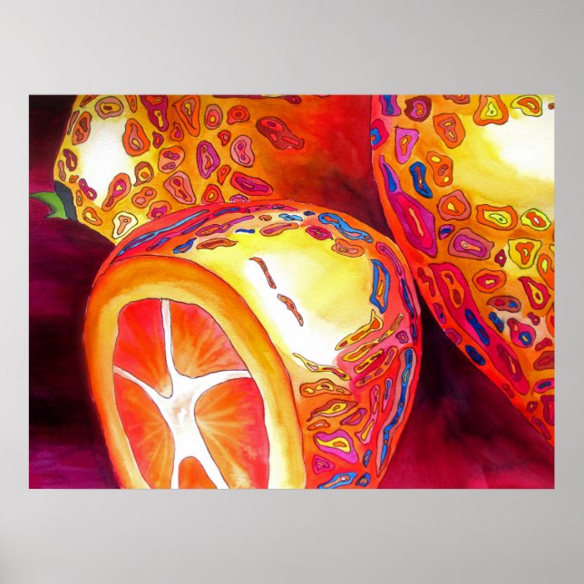 Orange kumquats Fortfarande livfärgsfärgkonst fruk Poster (Framsidan)