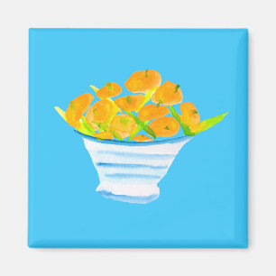 Orange kumquats vattenfärgsfrukt magnet
