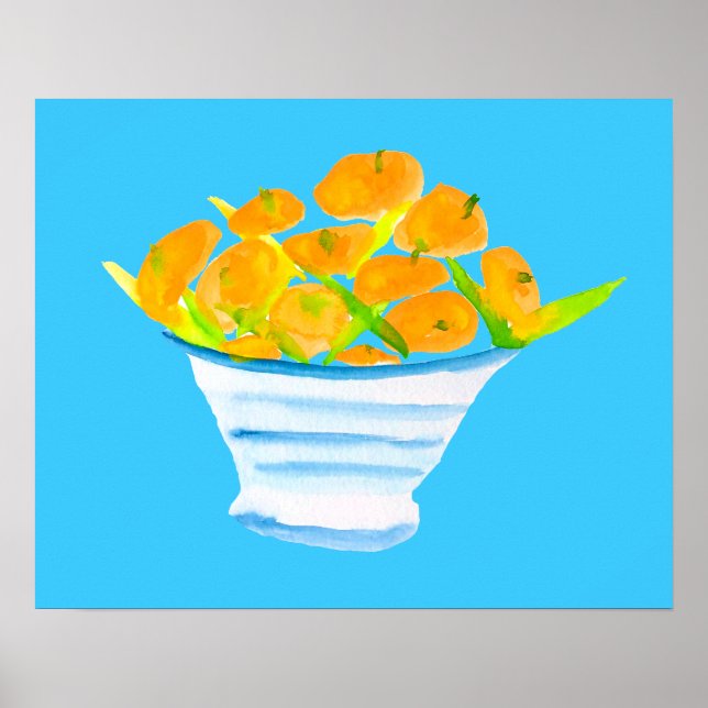 Orange kumquats vattenfärgsfrukt poster (Framsidan)