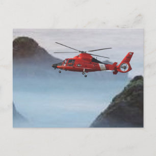 Orange Kusten Guard Helicopter Vykort