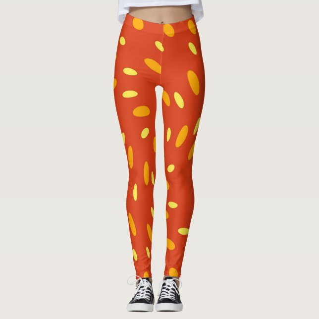 Orange Kvinnors bensin Leggings (Framsida)