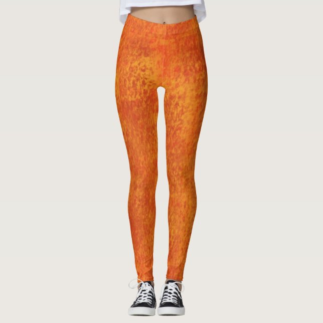 Orange Kvinnors bensin Leggings (Framsida)