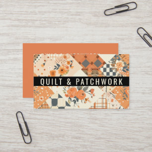 Orange Kvist Patchwork Handgjorda Kläder Visitkort